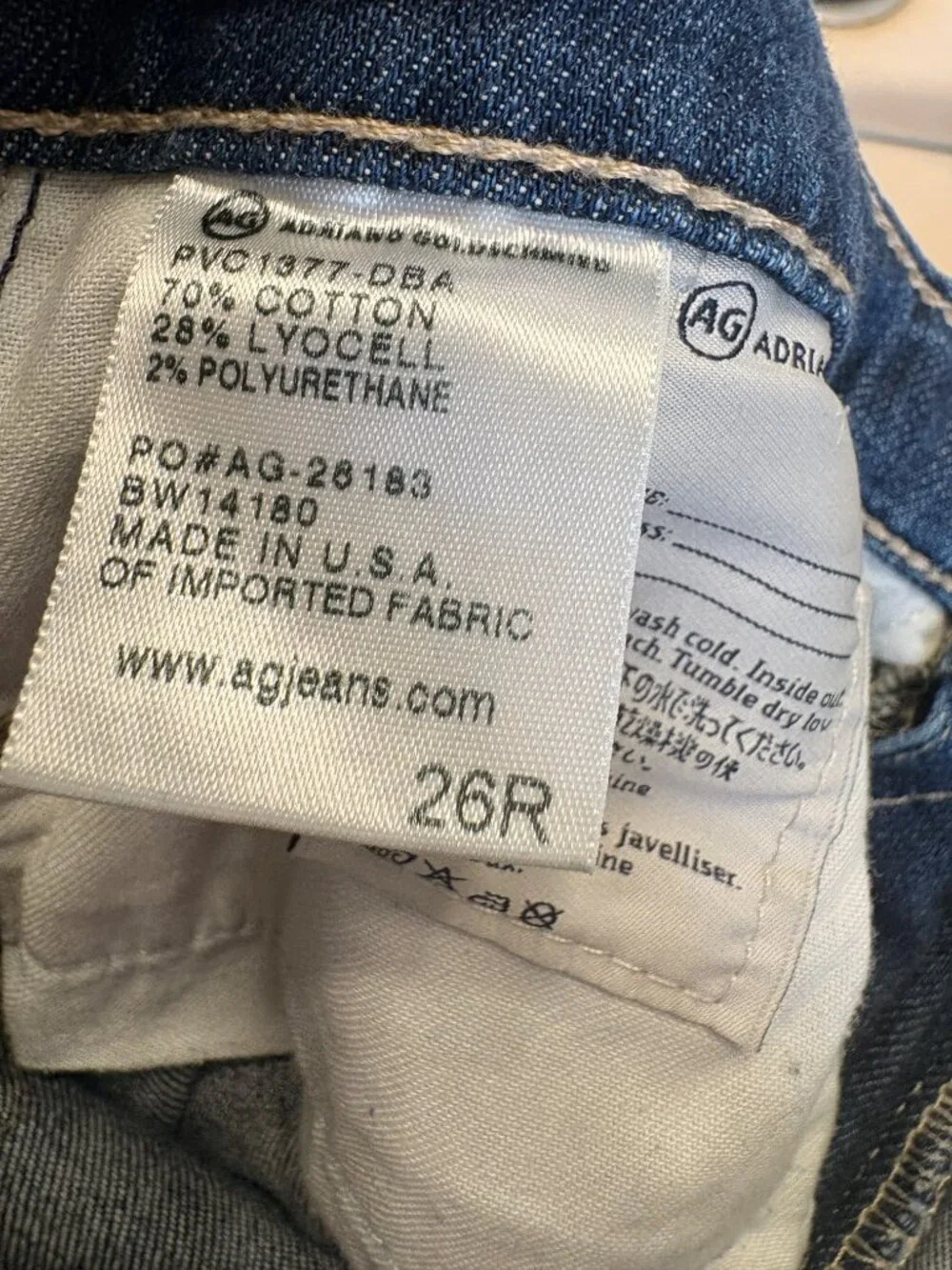 AG Adriano Goldschmied The Stevie Ankle Slim Straight Jeans Size 26R